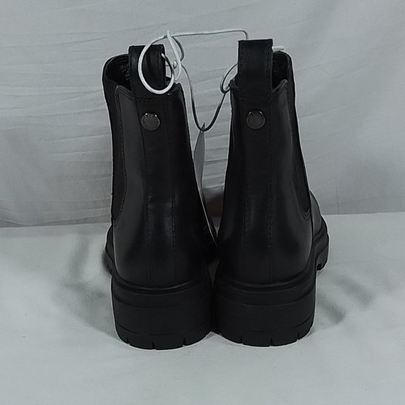Women's Steve Madden Chelsea Leather Pull-On Boot-Black-Various Sizes-NWT - Picture 5 of 7